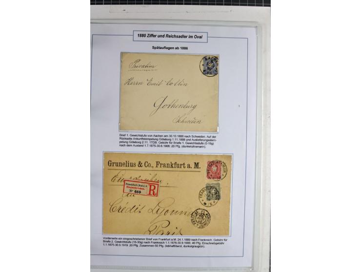 1875/1918, umfangreiche gestempelte Sammlung inkl. etwas Dienst ab Mi.-Nr. I (auf Brief) mit vielen Farben, Zwischenstegpaare