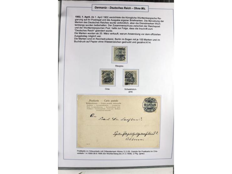 1875/1918, umfangreiche gestempelte Sammlung inkl. etwas Dienst ab Mi.-Nr. I (auf Brief) mit vielen Farben, Zwischenstegpaare