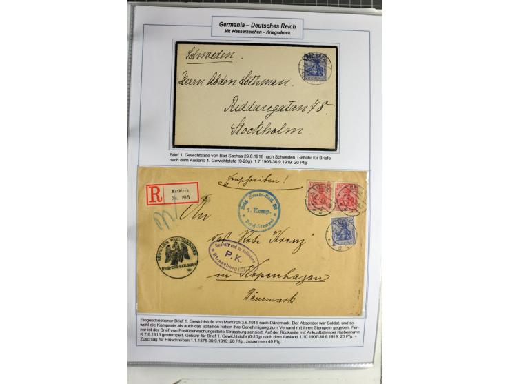 1875/1918, umfangreiche gestempelte Sammlung inkl. etwas Dienst ab Mi.-Nr. I (auf Brief) mit vielen Farben, Zwischenstegpaare