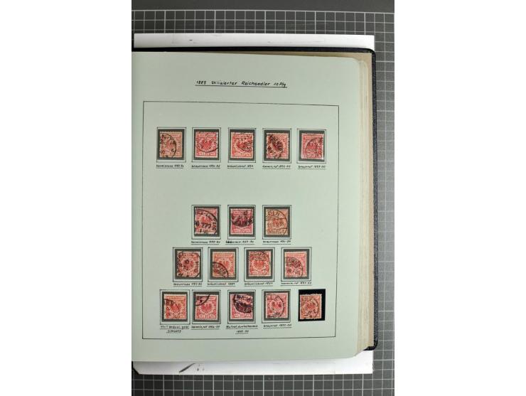 1889/1900, interessante, meist gestempelte Spezial-Sammlung mit fast allen besseren Farben und vielen Besonderheiten, dabei u