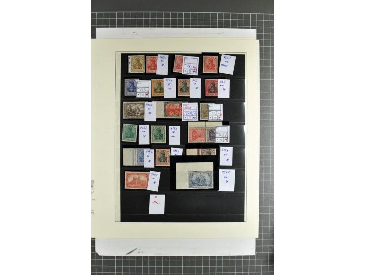 1900/17, postfrische und ungebrauchte Germania-Sammlung mit besseren Farben, Typen, Zähnungen und weiteren Besonderheiten, vi