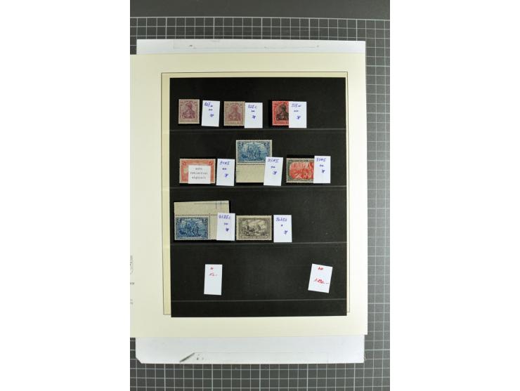 1900/17, postfrische und ungebrauchte Germania-Sammlung mit besseren Farben, Typen, Zähnungen und weiteren Besonderheiten, vi