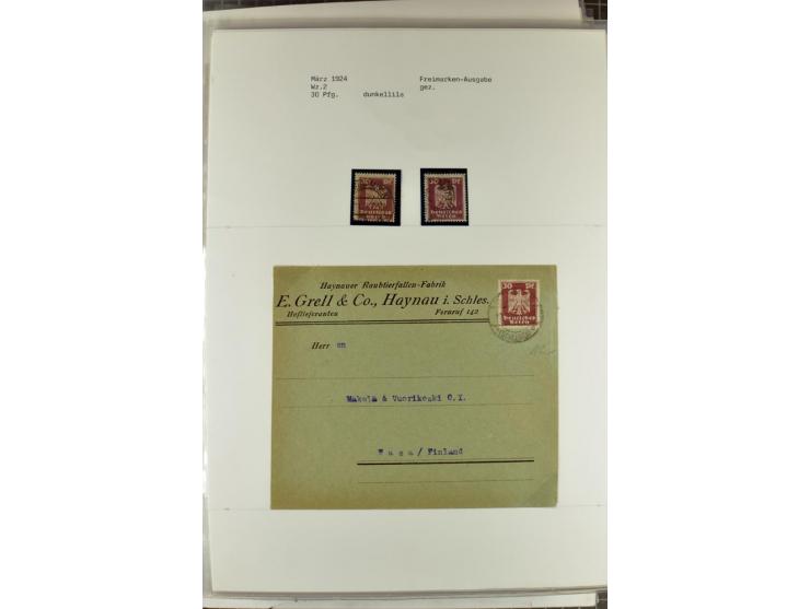 1923/45, meist gestempelte und postfrische Sammlung mit sehr vielen Briefen und Karten, dabei bessere und kpl. Ausgaben, bess