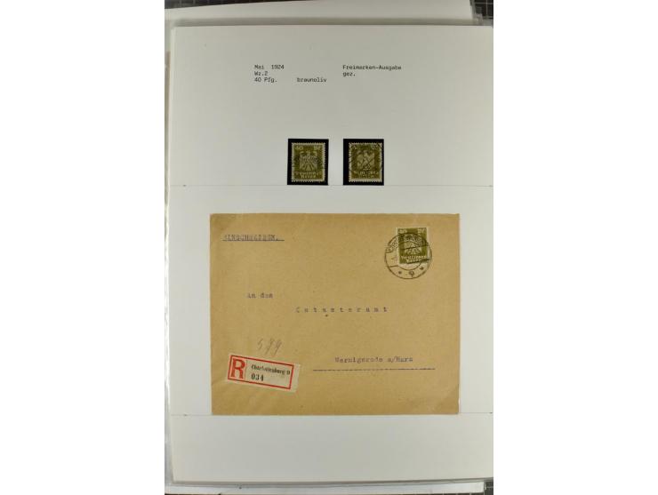 1923/45, meist gestempelte und postfrische Sammlung mit sehr vielen Briefen und Karten, dabei bessere und kpl. Ausgaben, bess