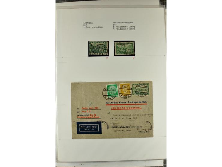 1923/45, meist gestempelte und postfrische Sammlung mit sehr vielen Briefen und Karten, dabei bessere und kpl. Ausgaben, bess