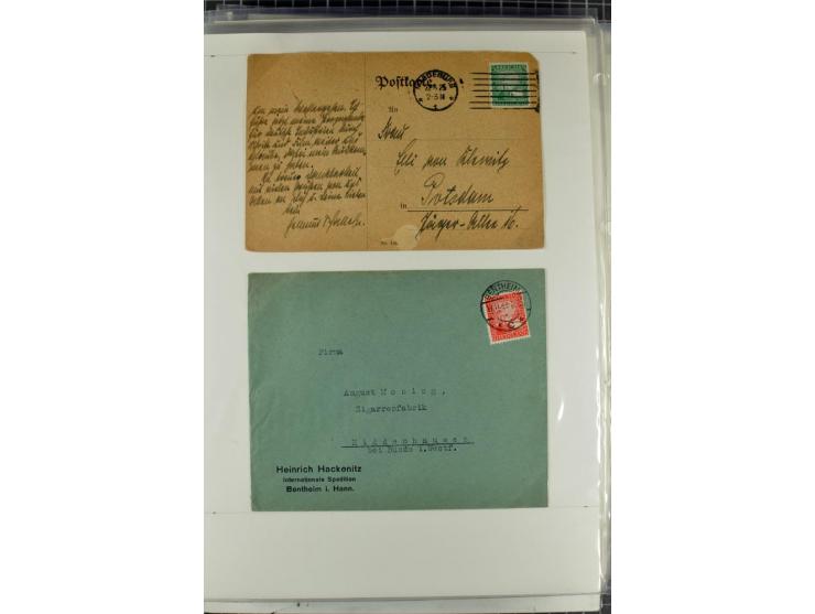 1923/45, meist gestempelte und postfrische Sammlung mit sehr vielen Briefen und Karten, dabei bessere und kpl. Ausgaben, bess