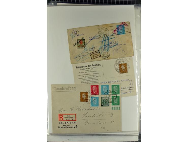 1923/45, meist gestempelte und postfrische Sammlung mit sehr vielen Briefen und Karten, dabei bessere und kpl. Ausgaben, bess