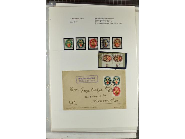 1923/45, meist gestempelte und postfrische Sammlung mit sehr vielen Briefen und Karten, dabei bessere und kpl. Ausgaben, bess