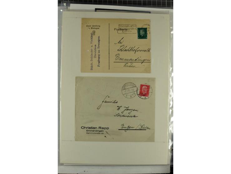 1923/45, meist gestempelte und postfrische Sammlung mit sehr vielen Briefen und Karten, dabei bessere und kpl. Ausgaben, bess