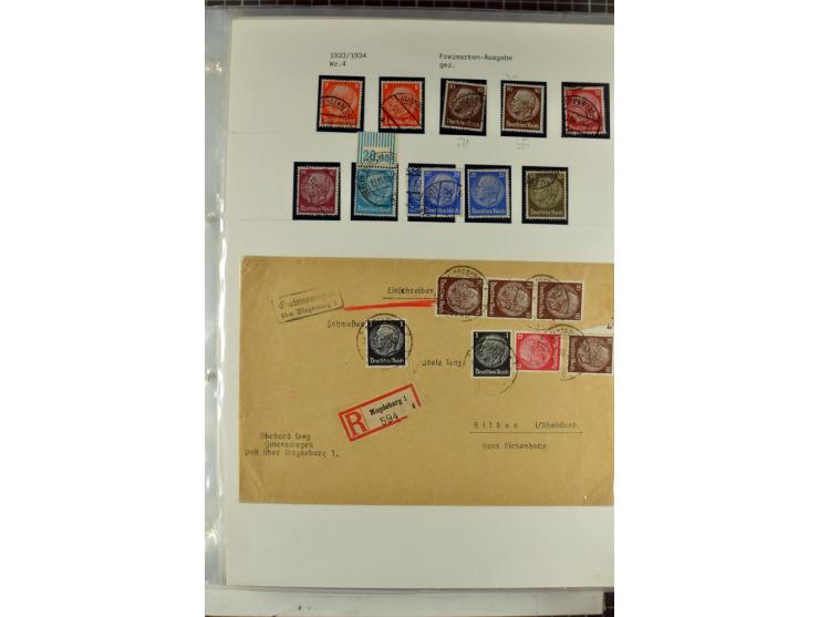 1923/45, meist gestempelte und postfrische Sammlung mit sehr vielen Briefen und Karten, dabei bessere und kpl. Ausgaben, bess