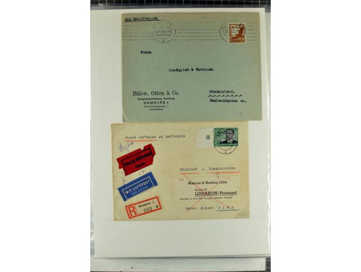 1923/45, meist gestempelte und postfrische Sammlung mit sehr vielen Briefen und Karten, dabei bessere und kpl. Ausgaben, bess
