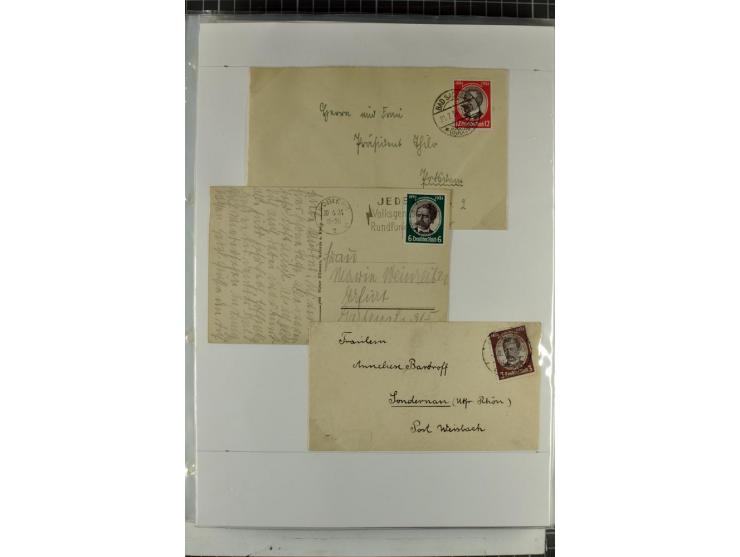 1923/45, meist gestempelte und postfrische Sammlung mit sehr vielen Briefen und Karten, dabei bessere und kpl. Ausgaben, bess
