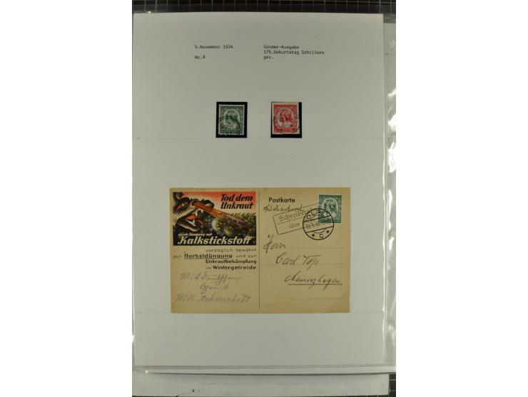 1923/45, meist gestempelte und postfrische Sammlung mit sehr vielen Briefen und Karten, dabei bessere und kpl. Ausgaben, bess