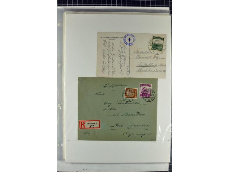 1923/45, meist gestempelte und postfrische Sammlung mit sehr vielen Briefen und Karten, dabei bessere und kpl. Ausgaben, bess