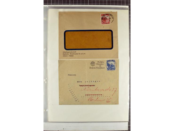 1923/45, meist gestempelte und postfrische Sammlung mit sehr vielen Briefen und Karten, dabei bessere und kpl. Ausgaben, bess