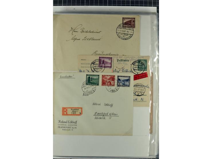 1923/45, meist gestempelte und postfrische Sammlung mit sehr vielen Briefen und Karten, dabei bessere und kpl. Ausgaben, bess