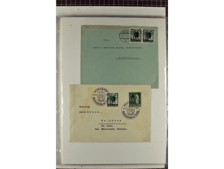 1923/45, meist gestempelte und postfrische Sammlung mit sehr vielen Briefen und Karten, dabei bessere und kpl. Ausgaben, bess