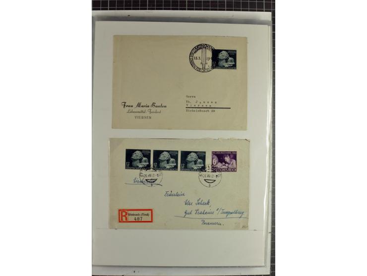 1923/45, meist gestempelte und postfrische Sammlung mit sehr vielen Briefen und Karten, dabei bessere und kpl. Ausgaben, bess