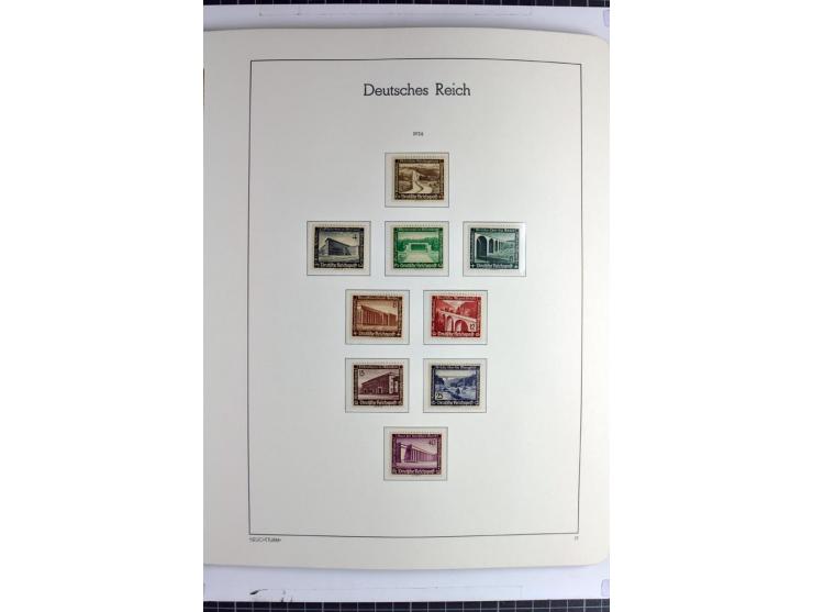 1933/45 postfrische Sammlung, einige wenige ungebraucht, in den Hauptnummern kpl. mit Chicagofahrt, allen Blocks und Dienst