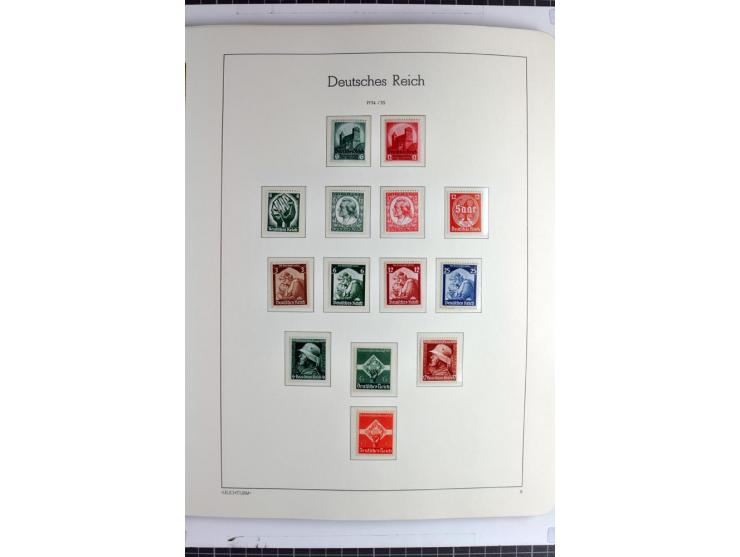 1933/45 postfrische Sammlung, einige wenige ungebraucht, in den Hauptnummern kpl. mit Chicagofahrt, allen Blocks und Dienst
