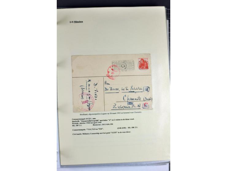 1940/1944, interessante Ausstellungs-Sammlung der Zensur-Dienststelle München mit über 50 Briefen und Karten, dabei viele ver