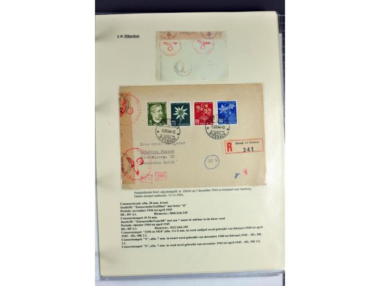1940/1944, interessante Ausstellungs-Sammlung der Zensur-Dienststelle München mit über 50 Briefen und Karten, dabei viele ver