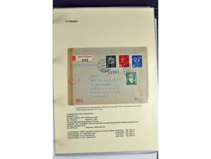 1940/1944, interessante Ausstellungs-Sammlung der Zensur-Dienststelle München mit über 50 Briefen und Karten, dabei viele ver
