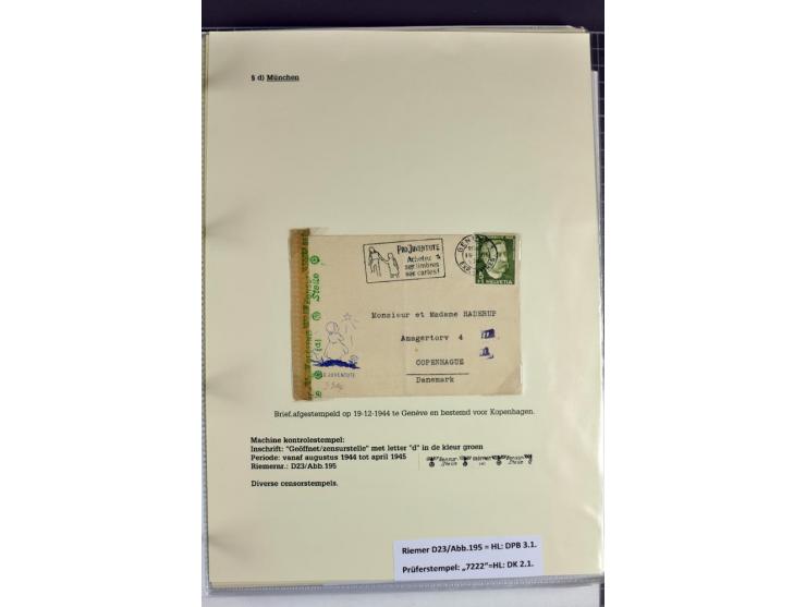 1940/1944, interessante Ausstellungs-Sammlung der Zensur-Dienststelle München mit über 50 Briefen und Karten, dabei viele ver