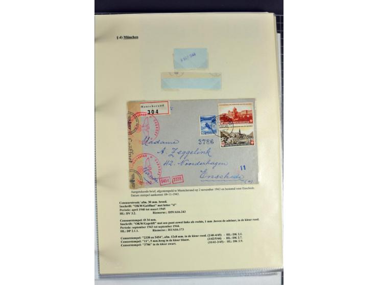 1940/1944, interessante Ausstellungs-Sammlung der Zensur-Dienststelle München mit über 50 Briefen und Karten, dabei viele ver