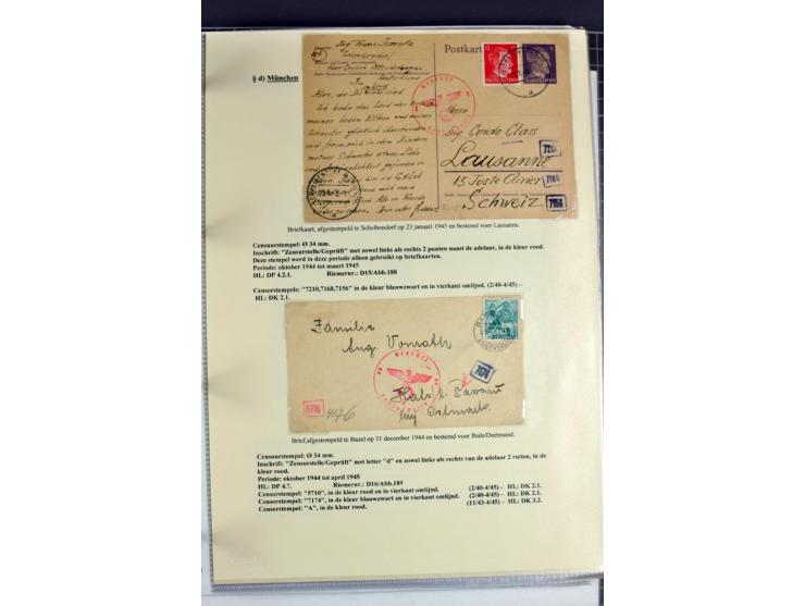 1940/1944, interessante Ausstellungs-Sammlung der Zensur-Dienststelle München mit über 50 Briefen und Karten, dabei viele ver