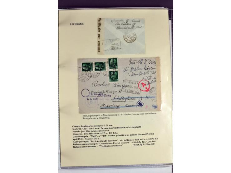 1940/1944, interessante Ausstellungs-Sammlung der Zensur-Dienststelle München mit über 50 Briefen und Karten, dabei viele ver