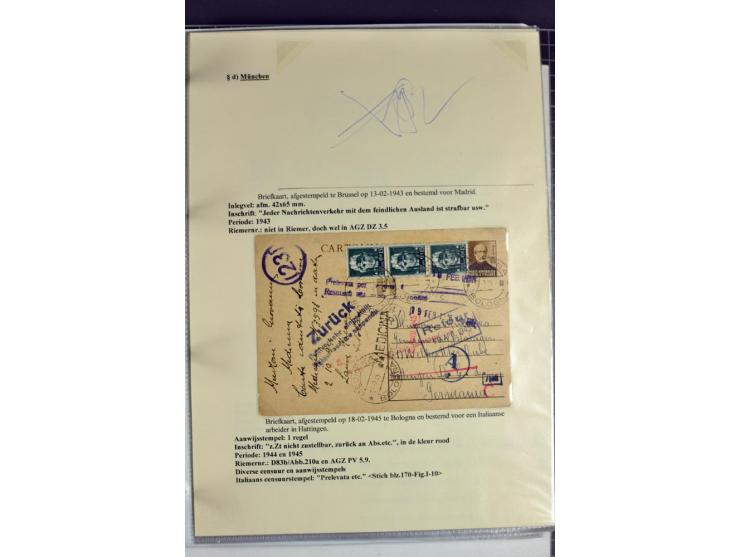 1940/1944, interessante Ausstellungs-Sammlung der Zensur-Dienststelle München mit über 50 Briefen und Karten, dabei viele ver