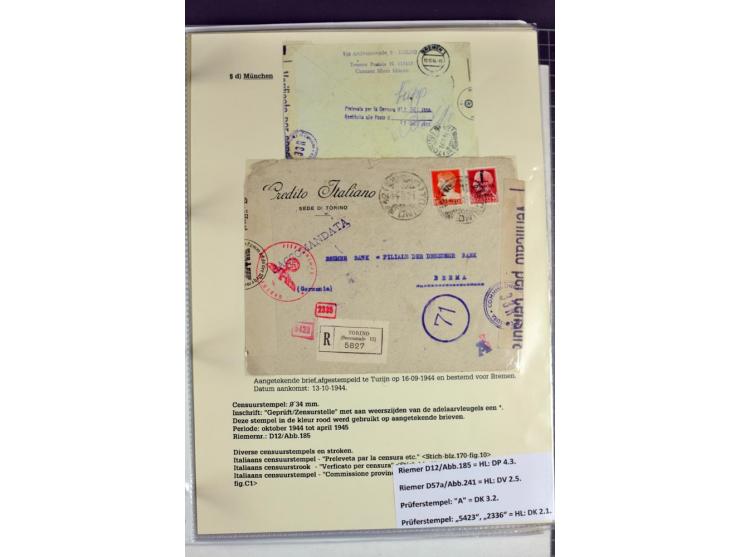 1940/1944, interessante Ausstellungs-Sammlung der Zensur-Dienststelle München mit über 50 Briefen und Karten, dabei viele ver