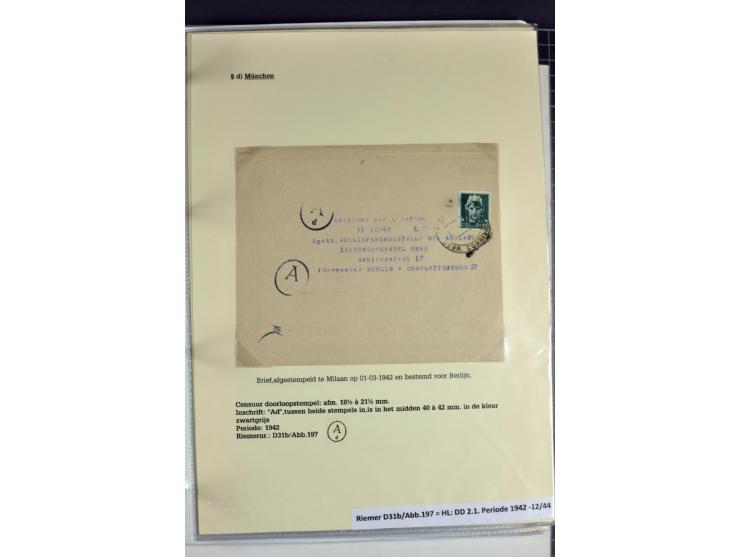 1940/1944, interessante Ausstellungs-Sammlung der Zensur-Dienststelle München mit über 50 Briefen und Karten, dabei viele ver