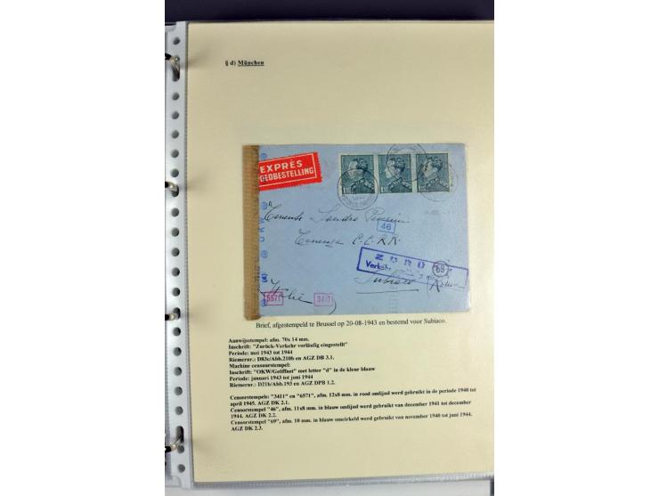 1940/1944, interessante Ausstellungs-Sammlung der Zensur-Dienststelle München mit über 50 Briefen und Karten, dabei viele ver