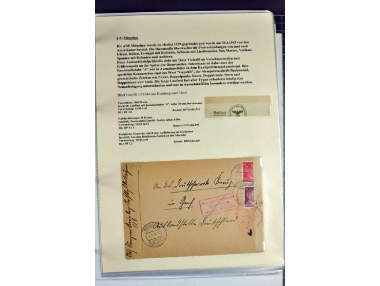 1940/1944, interessante Ausstellungs-Sammlung der Zensur-Dienststelle München mit über 50 Briefen und Karten, dabei viele ver
