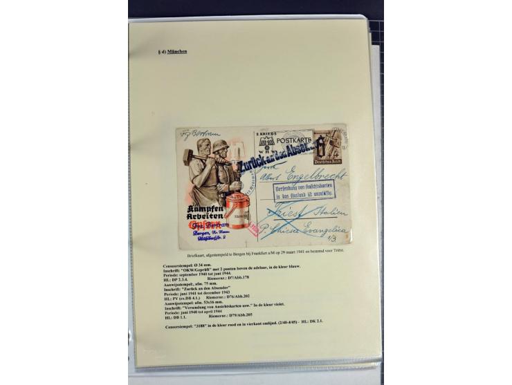 1940/1944, interessante Ausstellungs-Sammlung der Zensur-Dienststelle München mit über 50 Briefen und Karten, dabei viele ver