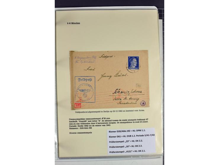 1940/1944, interessante Ausstellungs-Sammlung der Zensur-Dienststelle München mit über 50 Briefen und Karten, dabei viele ver