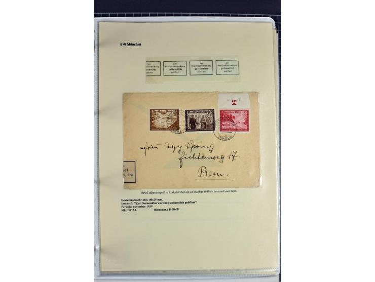 1940/1944, interessante Ausstellungs-Sammlung der Zensur-Dienststelle München mit über 50 Briefen und Karten, dabei viele ver