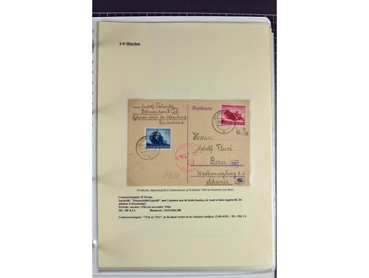 1940/1944, interessante Ausstellungs-Sammlung der Zensur-Dienststelle München mit über 50 Briefen und Karten, dabei viele ver