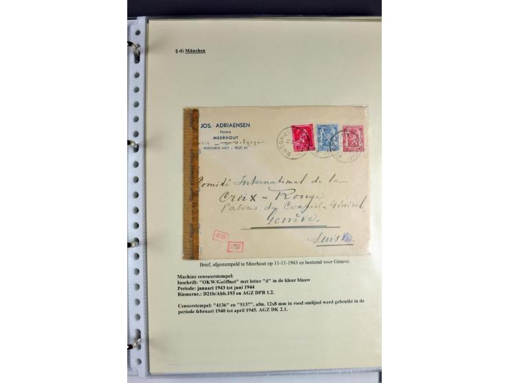 1940/1944, interessante Ausstellungs-Sammlung der Zensur-Dienststelle München mit über 50 Briefen und Karten, dabei viele ver