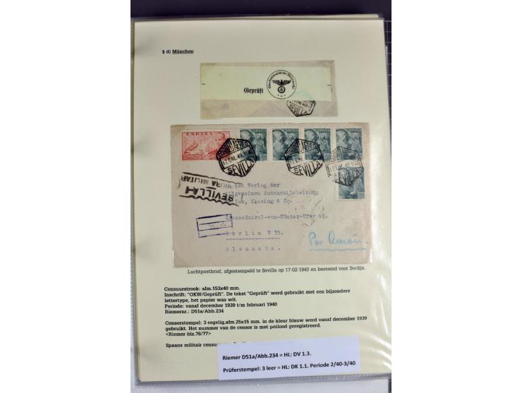 1940/1944, interessante Ausstellungs-Sammlung der Zensur-Dienststelle München mit über 50 Briefen und Karten, dabei viele ver