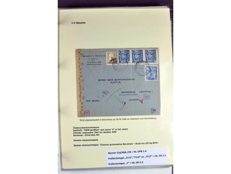1940/1944, interessante Ausstellungs-Sammlung der Zensur-Dienststelle München mit über 50 Briefen und Karten, dabei viele ver
