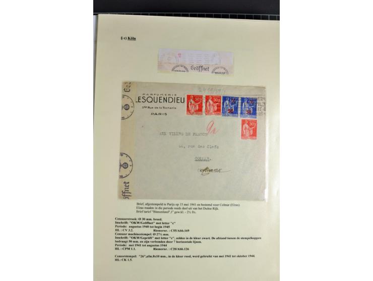 1940/1944, interessante Ausstellungs-Sammlung der Zensur-Dienststelle KÖLN mit fast 90 Briefen und Karten, dabei viele versch
