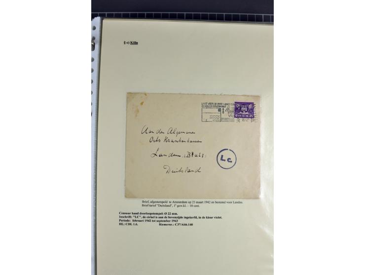 1940/1944, interessante Ausstellungs-Sammlung der Zensur-Dienststelle KÖLN mit fast 90 Briefen und Karten, dabei viele versch