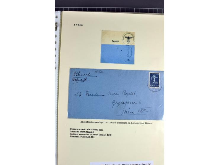 1940/1944, interessante Ausstellungs-Sammlung der Zensur-Dienststelle KÖLN mit fast 90 Briefen und Karten, dabei viele versch