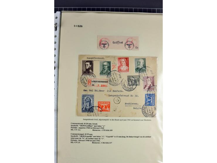 1940/1944, interessante Ausstellungs-Sammlung der Zensur-Dienststelle KÖLN mit fast 90 Briefen und Karten, dabei viele versch