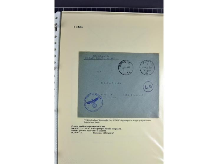 1940/1944, interessante Ausstellungs-Sammlung der Zensur-Dienststelle KÖLN mit fast 90 Briefen und Karten, dabei viele versch