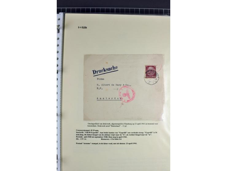 1940/1944, interessante Ausstellungs-Sammlung der Zensur-Dienststelle KÖLN mit fast 90 Briefen und Karten, dabei viele versch