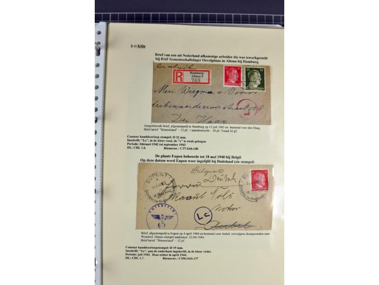 1940/1944, interessante Ausstellungs-Sammlung der Zensur-Dienststelle KÖLN mit fast 90 Briefen und Karten, dabei viele versch